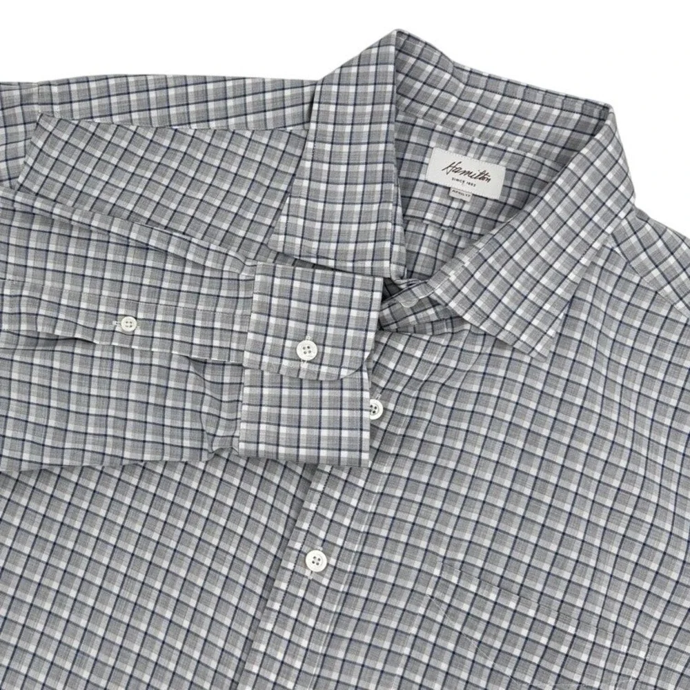 Hamilton Dress Shirts Mens XXL Lot of 4 Button Down Long Sleeve Plaid Gingham - Picture 2 of 14